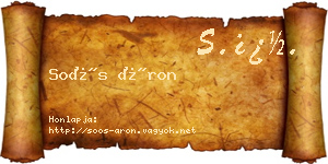 Soós Áron névjegykártya